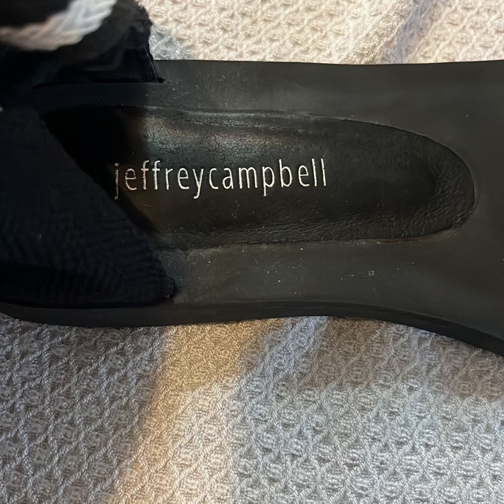 NEW JEFFREY CAMPBELL WOMENS Size 7 GAME TIME SANDALS CANVAS WITH RUBBER SOLE - Picture 7 of 11